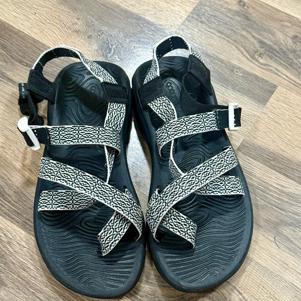 Chaco Women's Black and White Sandals